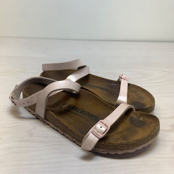Birkenstock Blanca Birko-Flor sandals with ankle strap Pink Shimmer EU 37 US 6 - Picture 1 of 10